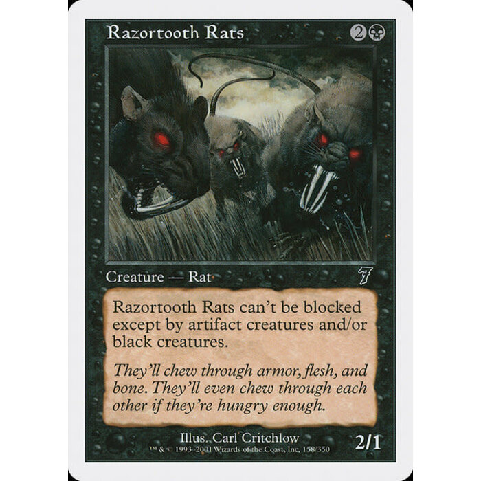 Magic: The Gathering Razortooth Rats (158) Lightly Played