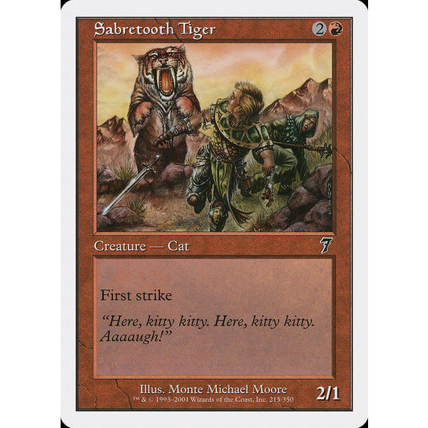 Magic: The Gathering Sabretooth Tiger (215) Lightly Played