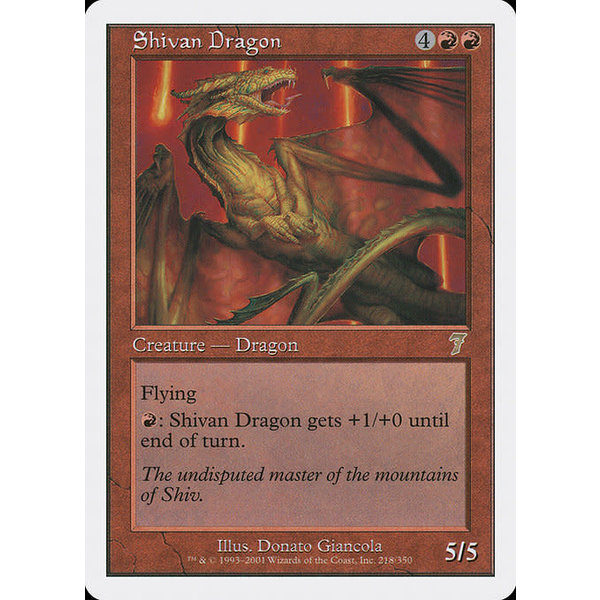 Magic: The Gathering Shivan Dragon (218) Heavily Played