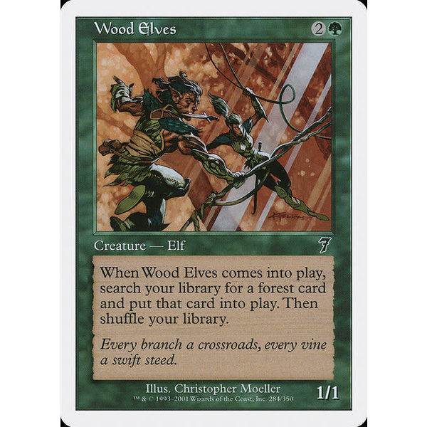 Magic: The Gathering Wood Elves (284) Moderately Played