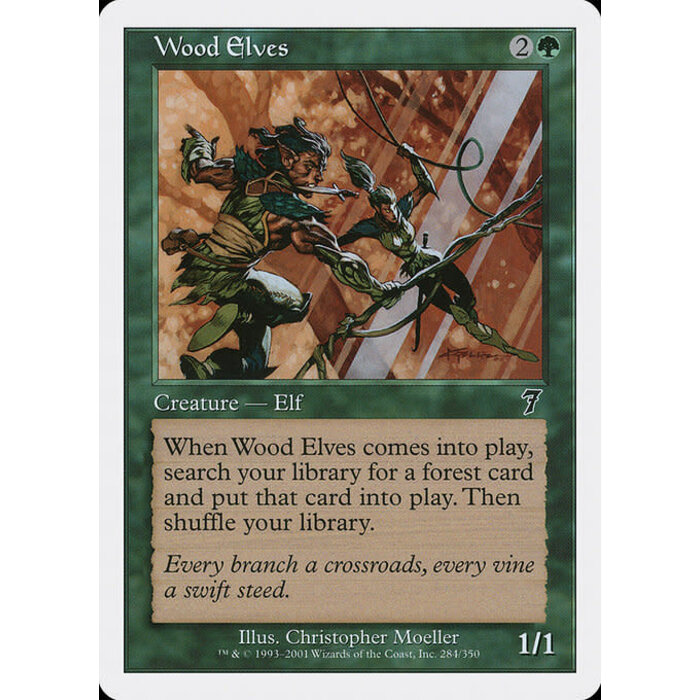 Magic: The Gathering Wood Elves (284) Moderately Played