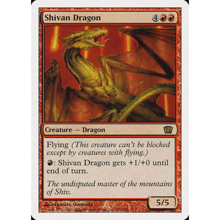 Magic: The Gathering Shivan Dragon (221) Moderately Played