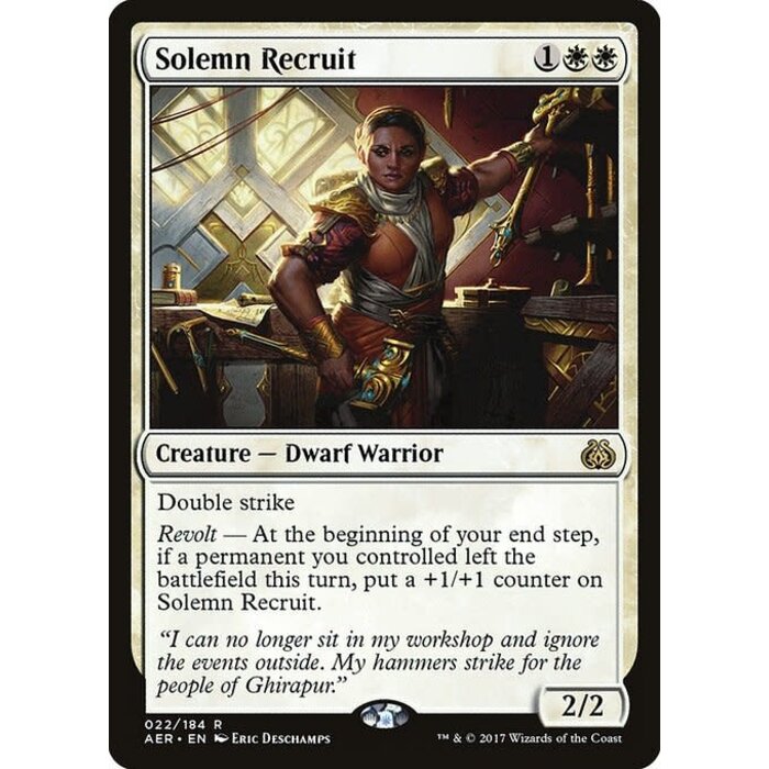 Magic: The Gathering Solemn Recruit (022) Moderately Played Foil