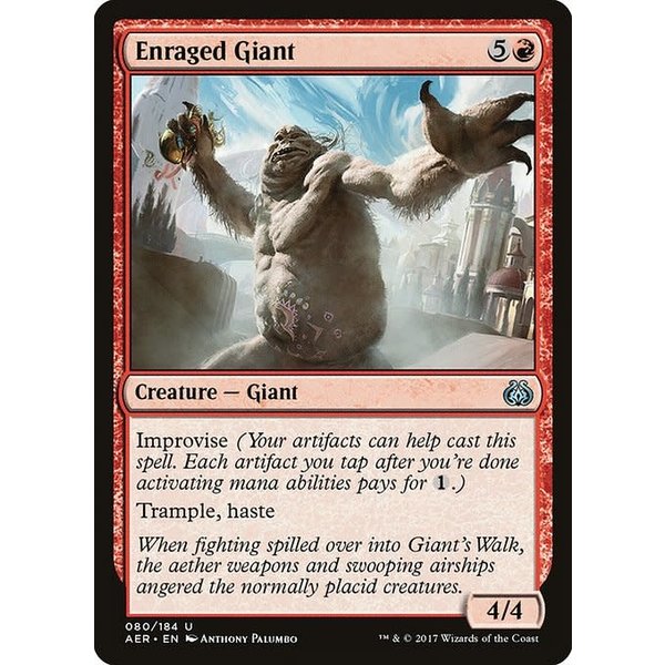 Magic: The Gathering Enraged Giant (080) Moderately Played Foil