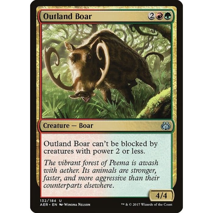 Magic: The Gathering Outland Boar (132) Moderately Played Foil