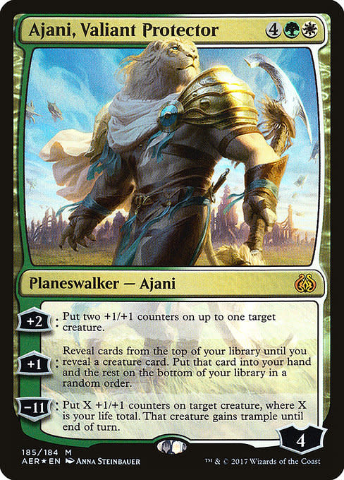 MtG Aether Revolt Mythic Rare Foil Ajani, Valiant Protector #185 MtG Aether Revolt Mythic Rare Foil Ajani, Valiant Protector #185