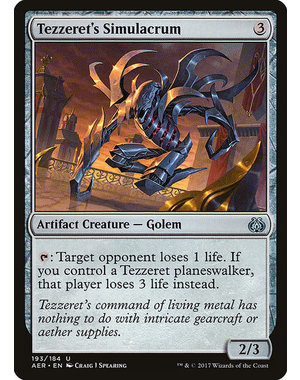 Magic: The Gathering Tezzeret's Simulacrum (193) Moderately Played