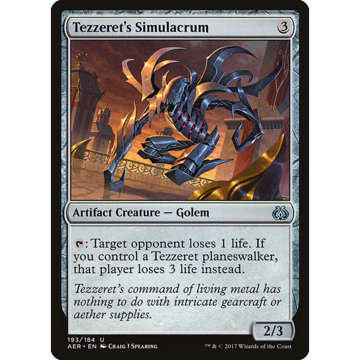 Magic: The Gathering Tezzeret's Simulacrum (193) Moderately Played