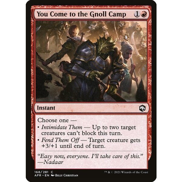 Magic: The Gathering You Come to the Gnoll Camp (168) Near Mint