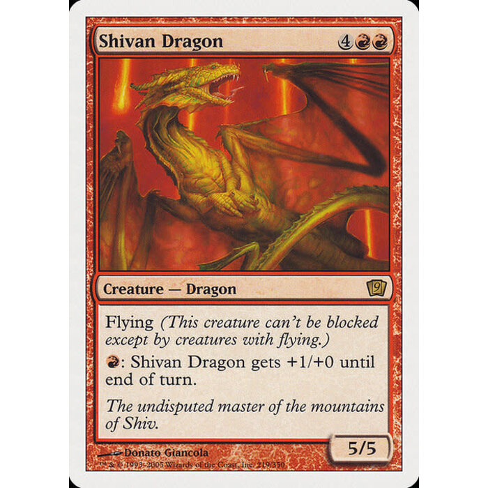 Magic: The Gathering Shivan Dragon (219) Lightly Played