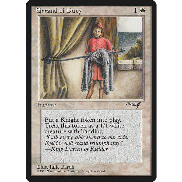 Magic: The Gathering Errand of Duty (Page Holding Sword) (2a) Heavily Played