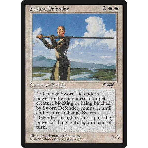 Magic: The Gathering Sworn Defender (019) Damaged