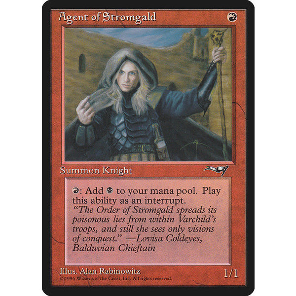 Magic: The Gathering Agent of Stromgald (Woman Holding Staff) (64a) Heavily Played