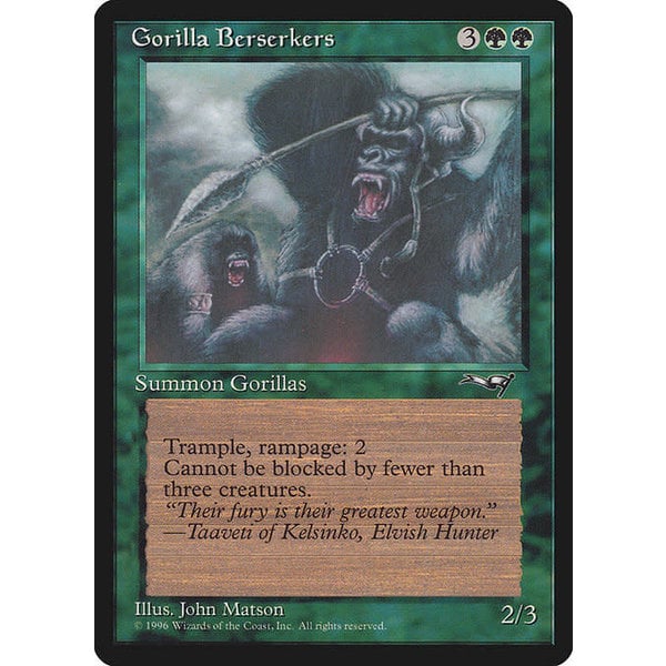 Magic: The Gathering Gorilla Berserkers (93a) Heavily Played