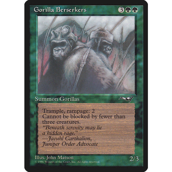 Magic: The Gathering Gorilla Berserkers (Closed Mouth) (93b) Damaged