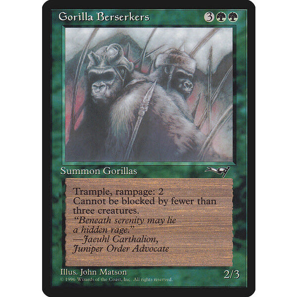 Magic: The Gathering Gorilla Berserkers (Closed Mouth) (93b) Lightly Played