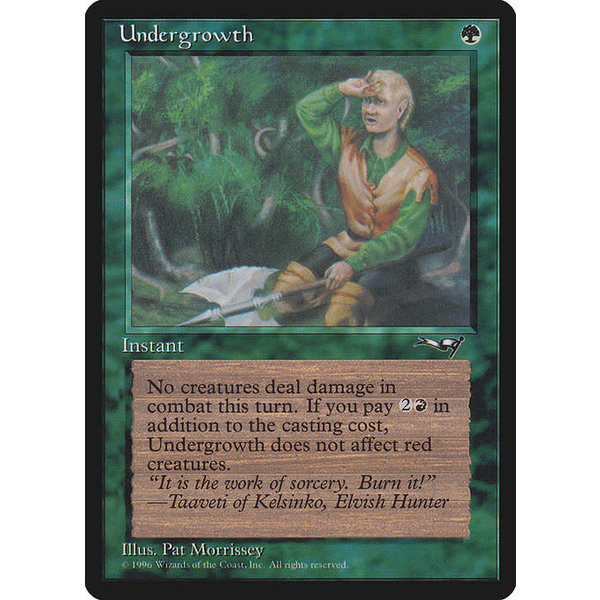 Magic: The Gathering Undergrowth (Holding Axe) (102a) Damaged