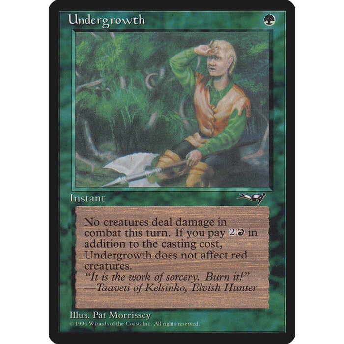Magic: The Gathering Undergrowth (Holding Axe) (102a) Damaged
