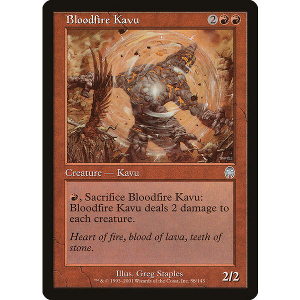 Magic: The Gathering Bloodfire Kavu (058) Damaged