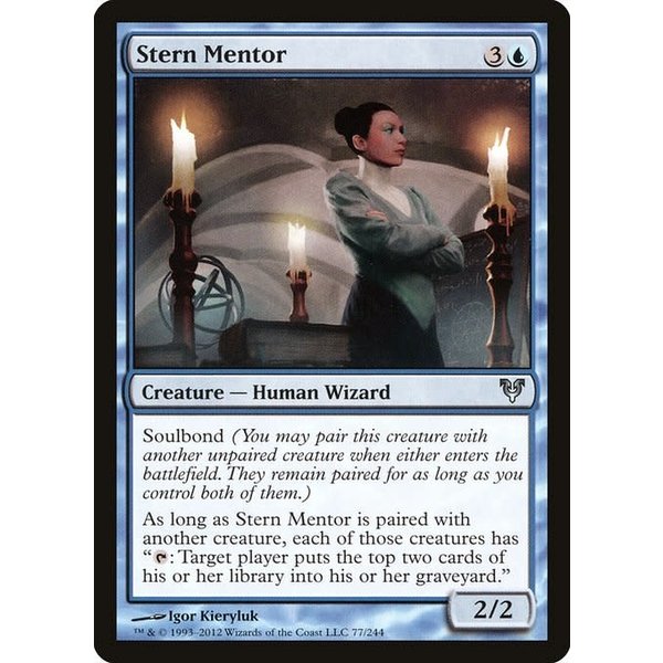 Magic: The Gathering Stern Mentor (077) Moderately Played