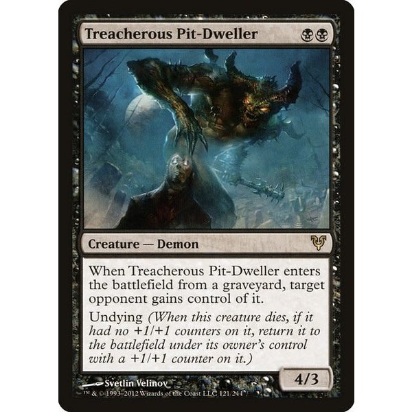 Magic: The Gathering Treacherous Pit-Dweller (121) Heavily Played - Russian