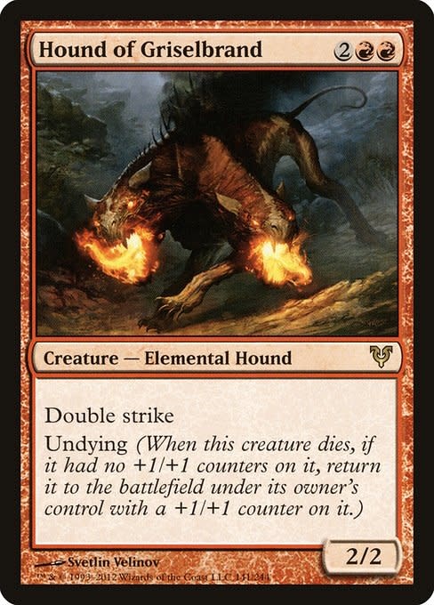 Magic the Gathering Trading Card Game Avacyn Restored Rare Hound of Griselbrand #141