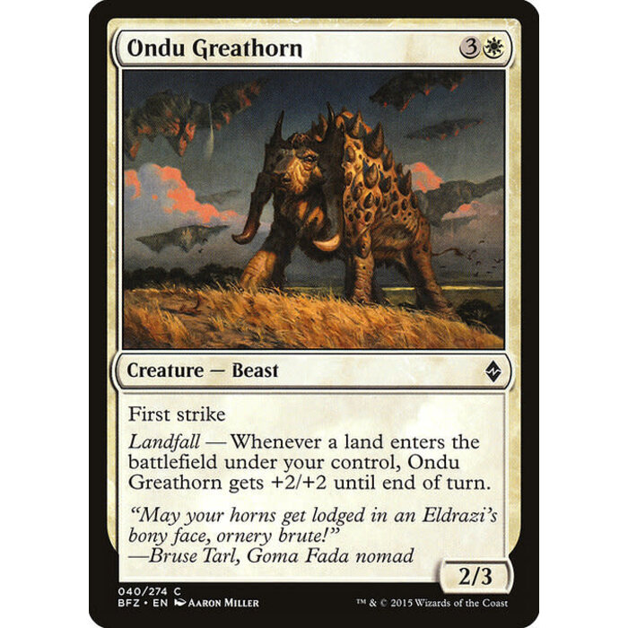 Magic: The Gathering Ondu Greathorn (040) Lightly Played Foil