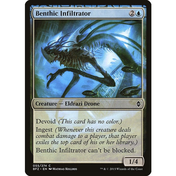 Magic: The Gathering Benthic Infiltrator (055) Lightly Played Foil