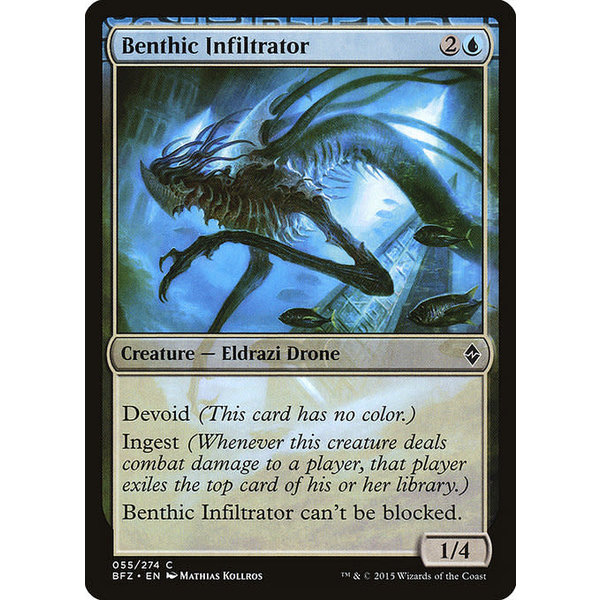 Magic: The Gathering Benthic Infiltrator (055) Moderately Played