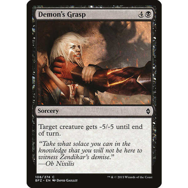Magic: The Gathering Demon's Grasp (108) Moderately Played Foil