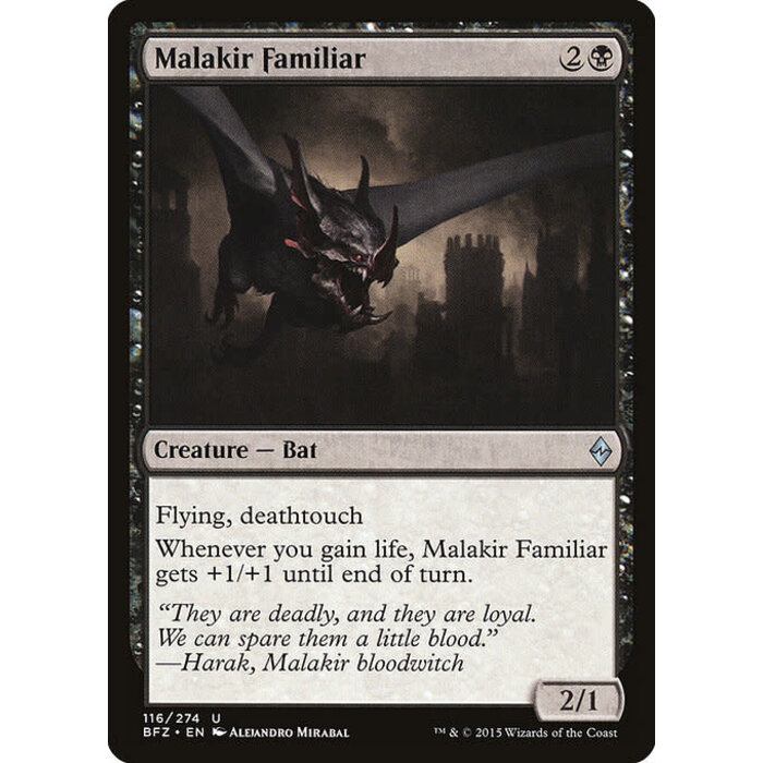 Magic: The Gathering Malakir Familiar (116) Lightly Played