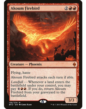 Magic: The Gathering Akoum Firebird (138) Damaged