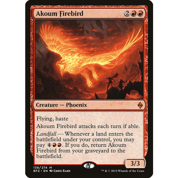 Magic: The Gathering Akoum Firebird (138) Damaged