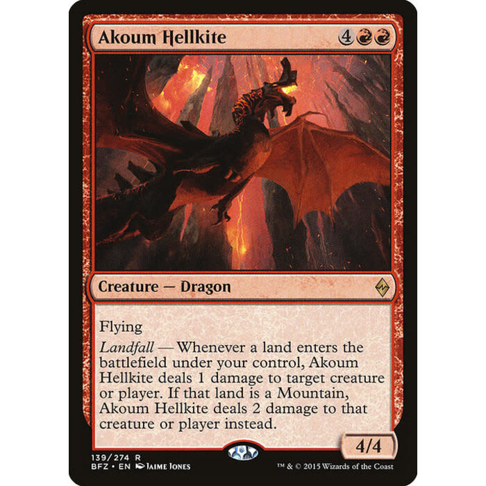 Magic: The Gathering Akoum Hellkite (139) Moderately Played