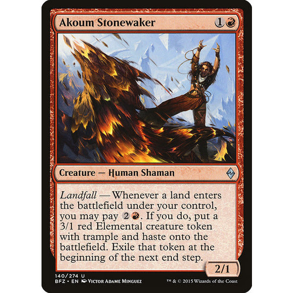 Magic: The Gathering Akoum Stonewaker (140) Moderately Played Foil