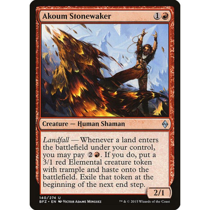 Magic: The Gathering Akoum Stonewaker (140) Moderately Played Foil