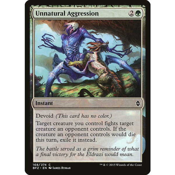 Magic: The Gathering Unnatural Aggression (168) Damaged