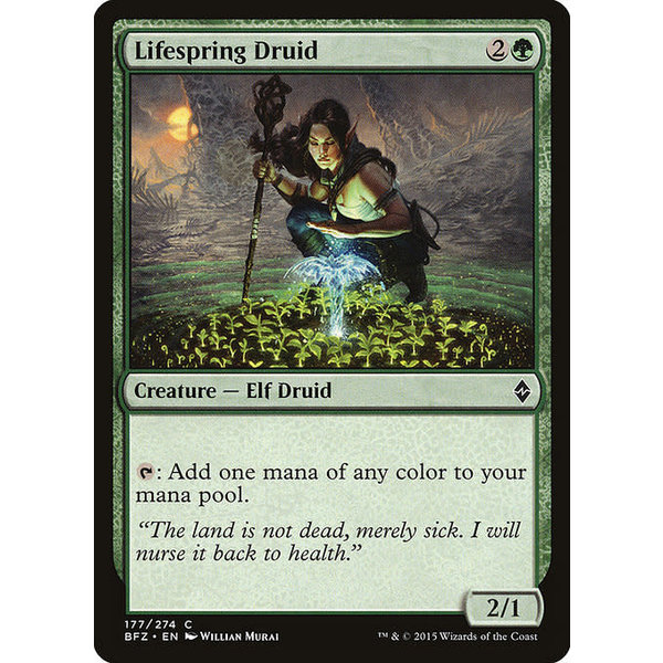 Magic: The Gathering Lifespring Druid (177) Damaged