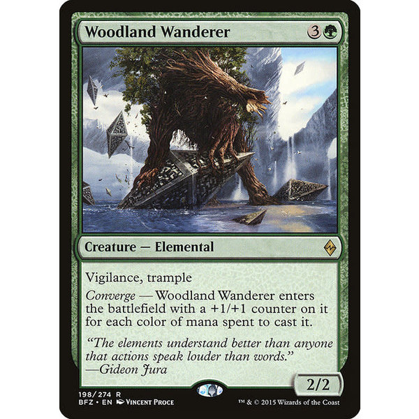 Magic: The Gathering Woodland Wanderer (198) Moderately Played Foil