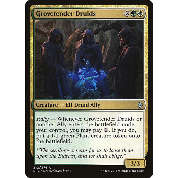 Magic: The Gathering Grovetender Druids (212) Moderately Played Foil