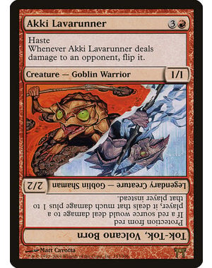 Magic: The Gathering Akki Lavarunner // Tok-Tok, Volcano Born (153) Heavily Played