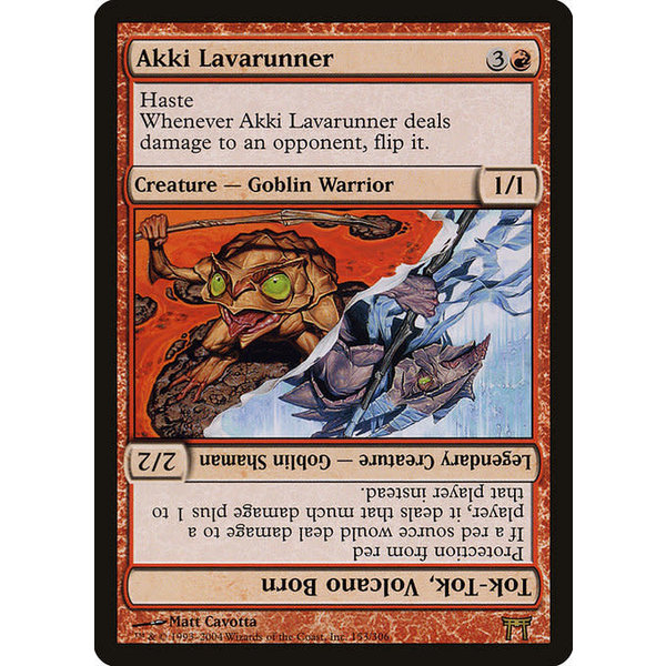 Magic: The Gathering Akki Lavarunner // Tok-Tok, Volcano Born (153) Heavily Played