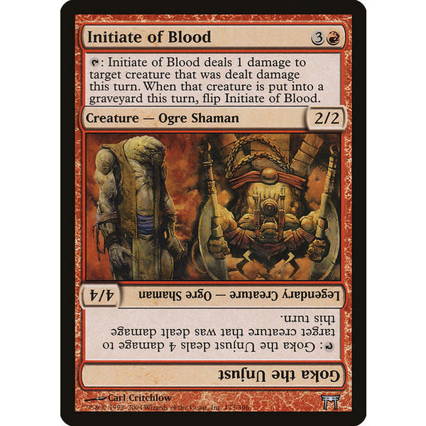 Magic: The Gathering Initiate of Blood // Goka the Unjust (173) Heavily Played