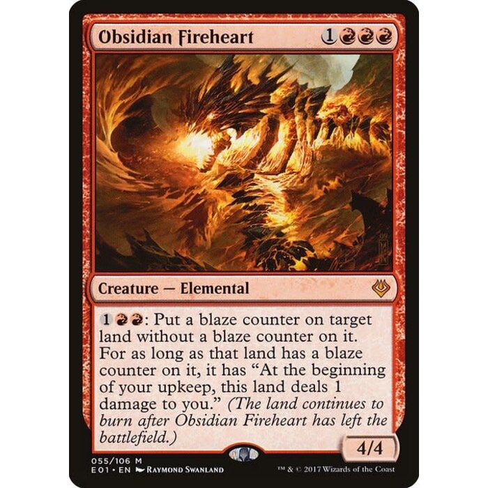 Magic: The Gathering Obsidian Fireheart (055) Moderately Played