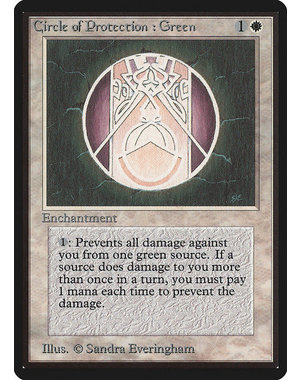 Magic: The Gathering Circle of Protection: Green (012) Damaged