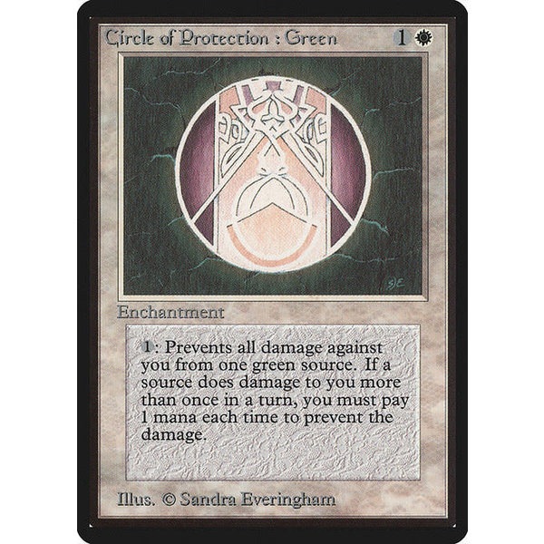 Magic: The Gathering Circle of Protection: Green (012) Damaged