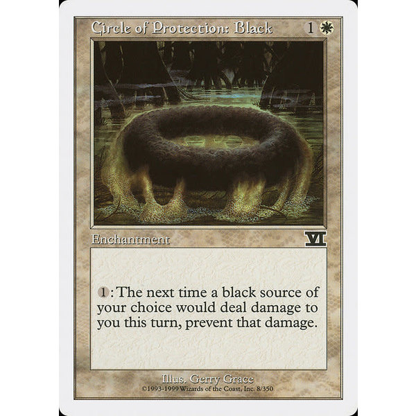 Magic: The Gathering Circle of Protection: Black (008) Moderately Played