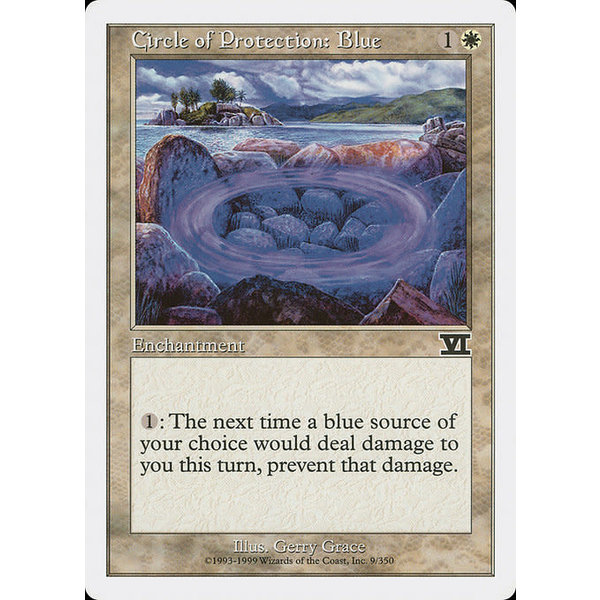 Magic: The Gathering Circle of Protection: Blue (009) Moderately Played
