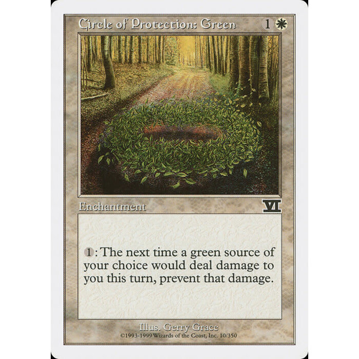 Magic: The Gathering Circle of Protection: Green (010) Moderately Played