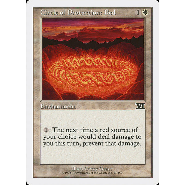 Magic: The Gathering Circle of Protection: Red (011) Damaged